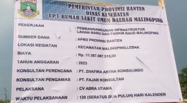 Fapan proyek bagunan infrastruktur  lahan baru dan parkiran RSUD Malingping