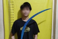 Foto terduga pelaku hendak tauran bawa sajam
