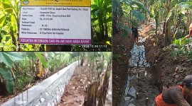Proyek turap di Desa Pasir Gadung, Kecamatan Cikupa, Kabupaten Tangerang Banten. 