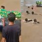 Viral, Aksi Warga Berenang Bawa Jenazah Seberangi Sungai Deras di Pesisir Barat Lampung