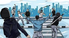 Gambar ilustrasi pelajar tawuran, sumber gambar google. 