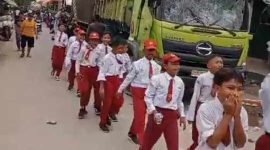 teman sekolahnya terlindas truk, sd di kabupaten tangerang gelar solariditas
